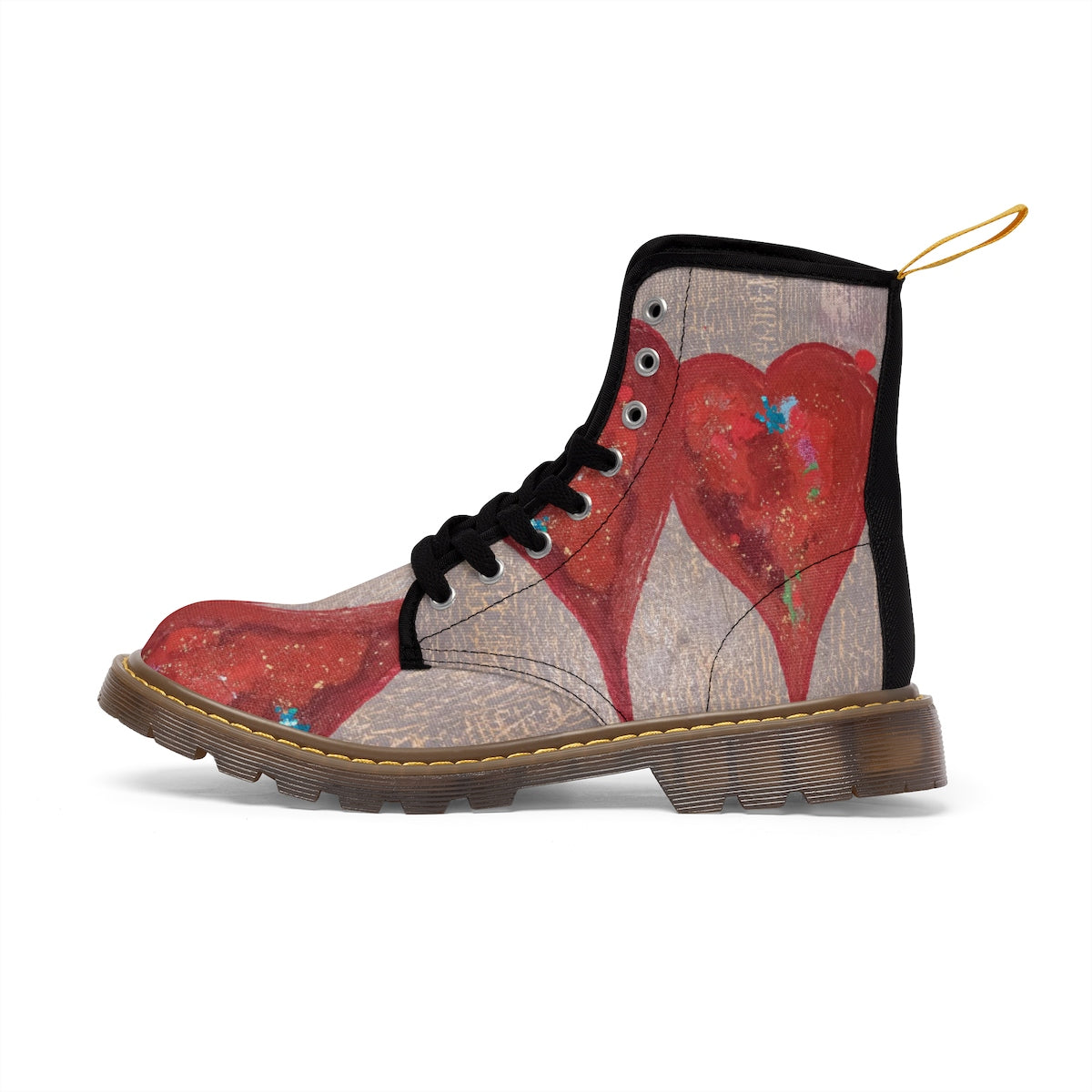 Women's Canvas Boots - hearts connected - centauresse