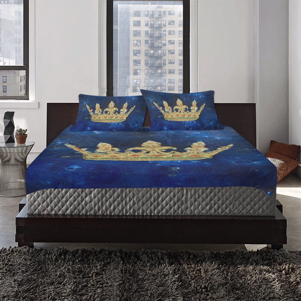 3-Piece Bedding Set (1 Duvet Cover 86"x70"; 2 Pillowcases 20"x30")(One Side) The Crown