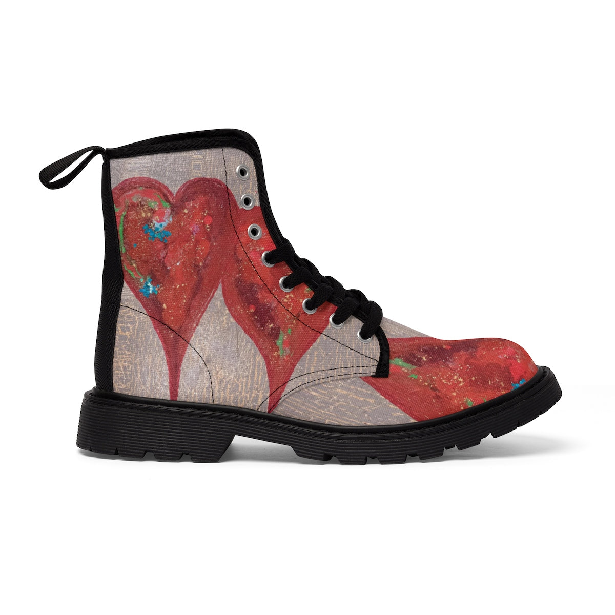 Women's Canvas Boots - hearts connected - centauresse