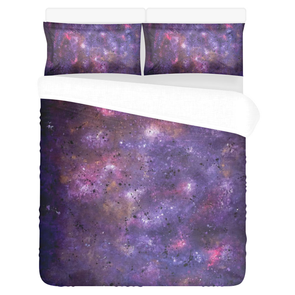 3-Piece Bedding Set (1 Duvet Cover 86"x70"; 2 Pillowcases 20"x30") Violet Universe